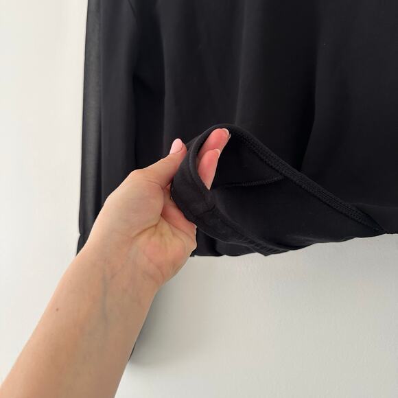 Aritzia Wilfred Talmont Sheer Sheer Chiffon Bodysuit Black XS - Picture 4 of 9